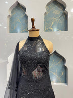 "MIDNIGHT NOIR EMBELLISHED SHARARA" image 2