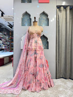"BLUSH PINK FLORAL INDO-WESTERN" image 0
