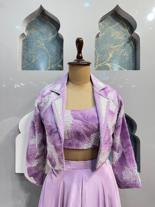 "LAVENDER ELEGANCE INDO-WESTERN" image 1
