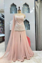 "BLUSH PEARL EMBROIDERED SHARARA" image 3