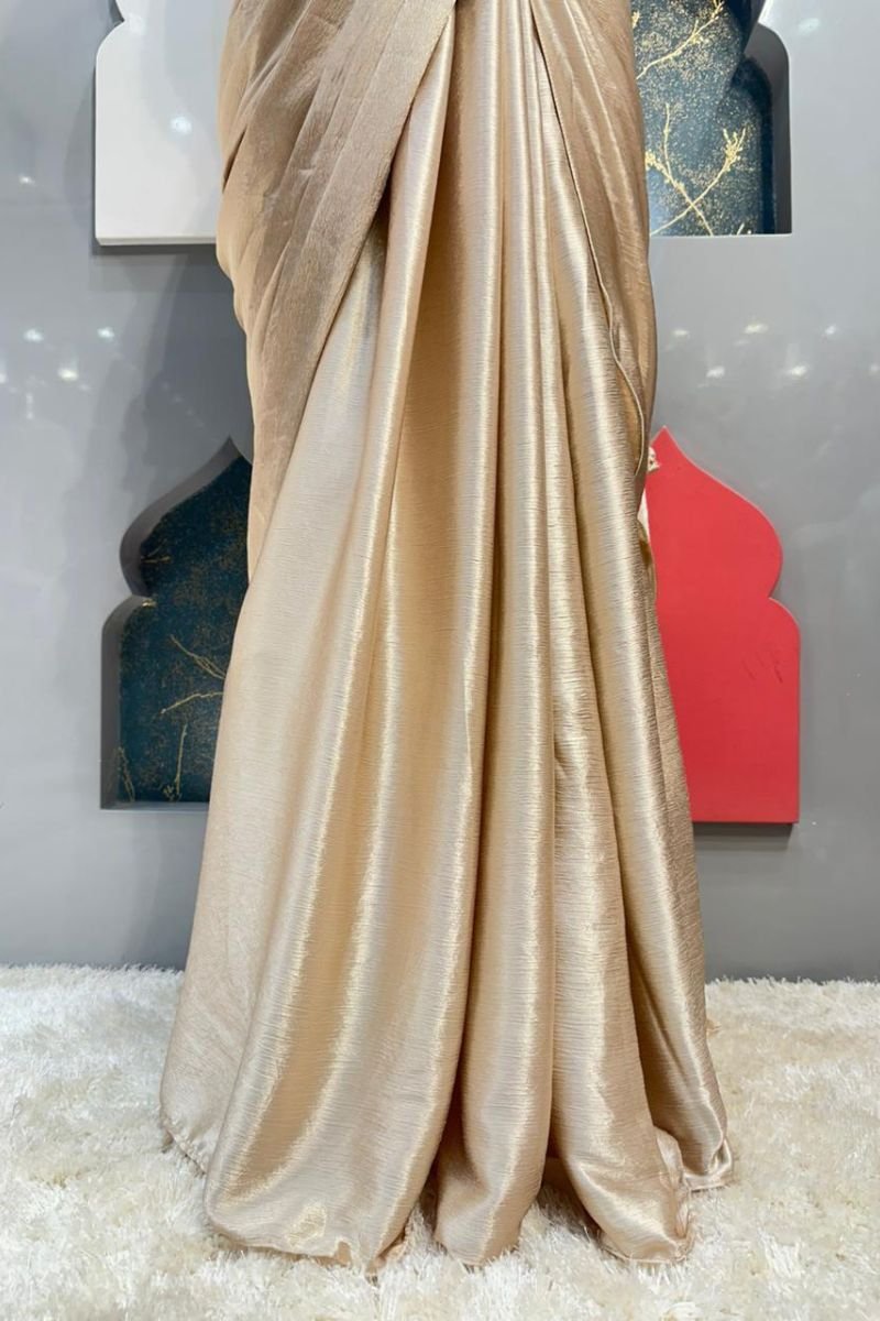 "IVORY PEARL DRAPE SAREE" image 3