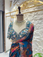 "SAPPHIRE FLORAL SAREE" image 3