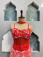 "SCARLET GLAM EMBELLISHED INDO-WESTERN" image 1