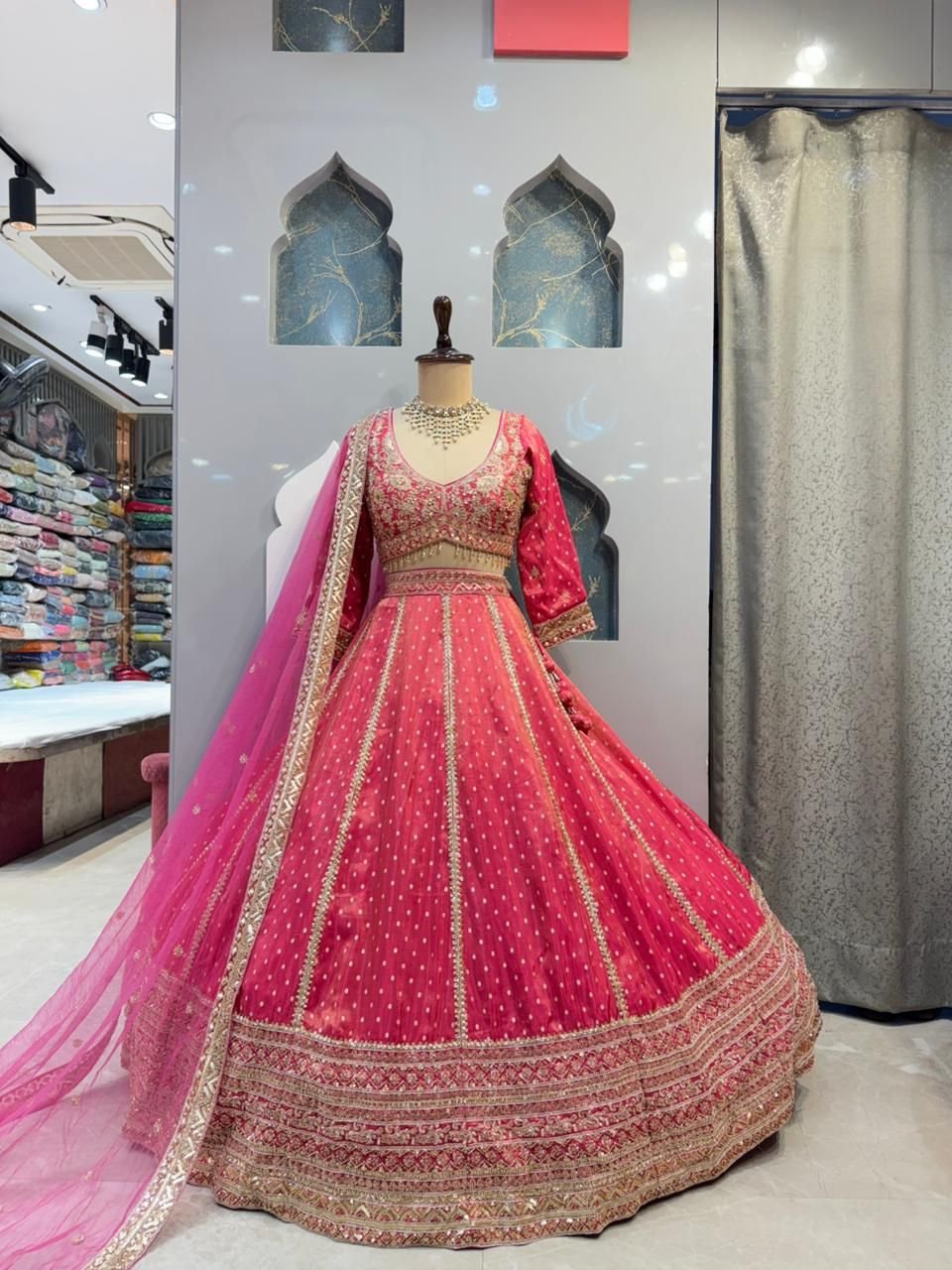 "ROYAL RANI PINK EMBROIDERED LEHENGA" image 0