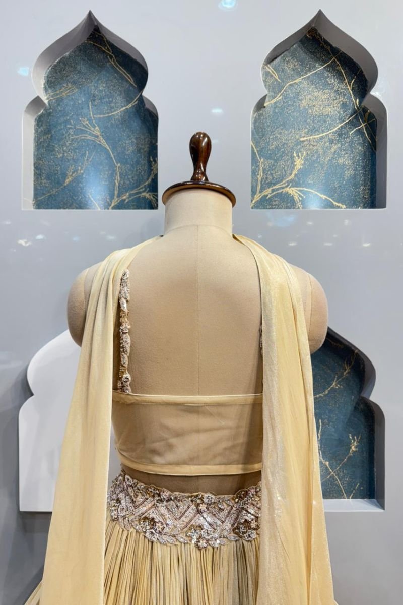 "CHAMPAGNE GOLD COUTURE LEHENGA" image 5