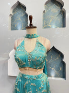 "AQUA BLOOM EMBROIDERED INDOWESTERN" image 2