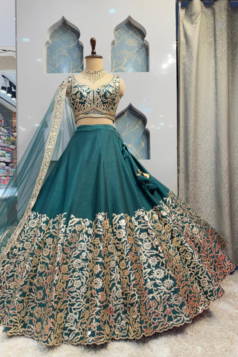 "EMERALD HEIRLOOM LEHENGA" image 4