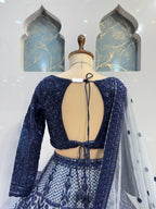 "MIDNIGHT ROYALE EMBROIDERED LEHENGA" image 4