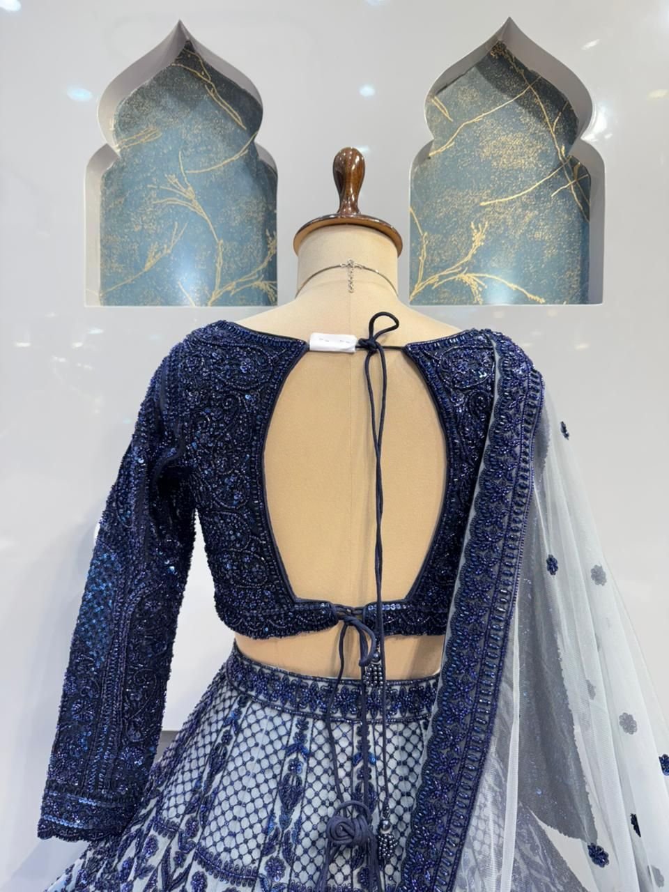 "MIDNIGHT ROYALE EMBROIDERED LEHENGA" image 4