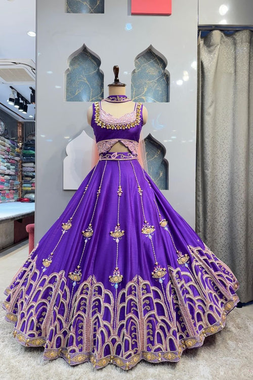 "ROYAL PURPLE DESIGNER LEHENGA" image 0