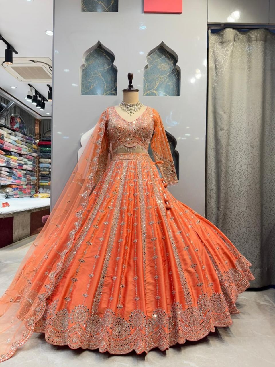 "SUNSET GLOW DESIGNER LEHENGA" image 0