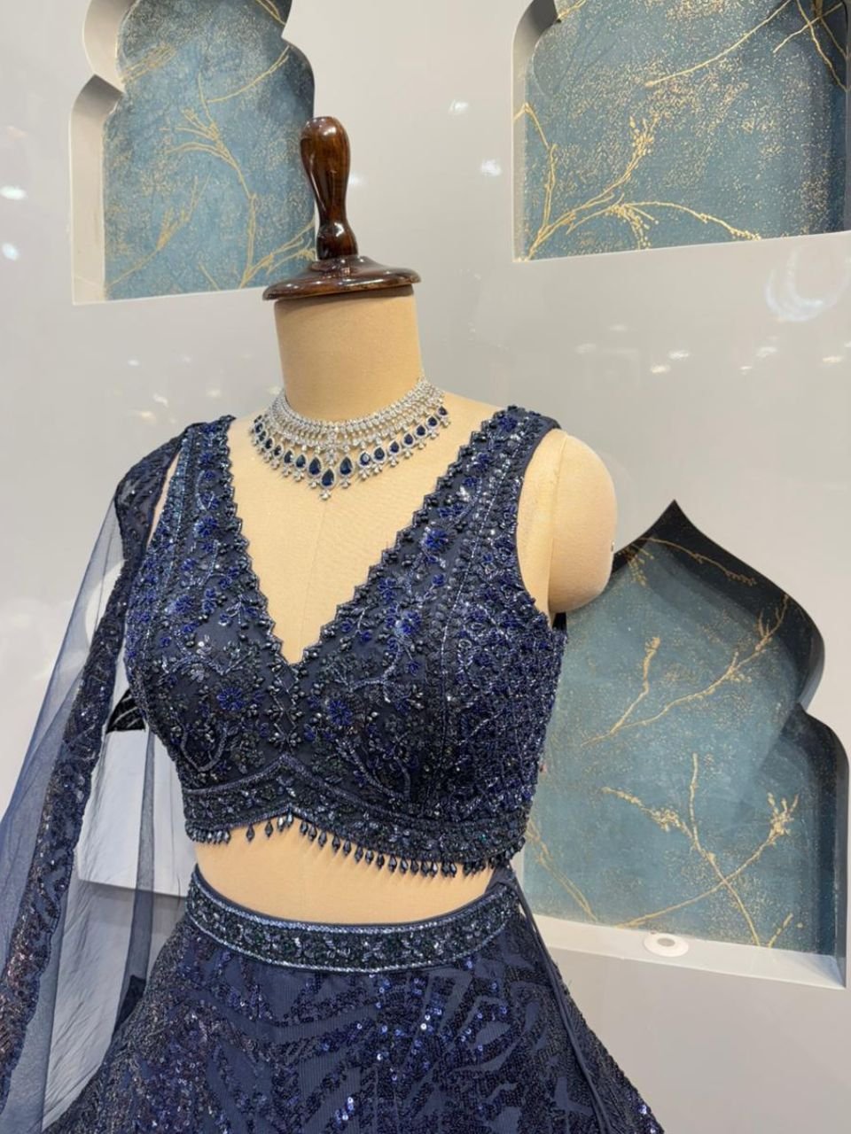 "STARLIGHT NAVY DESIGNER LEHANGA" image 2