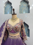 "ROYAL TWILIGHT GARDEN EMBROIDERED LEHENGA" image 2