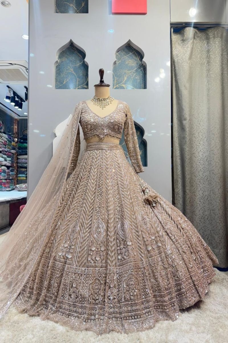 "VINTAGE GOLD MAJESTY LEHENGA" image 0