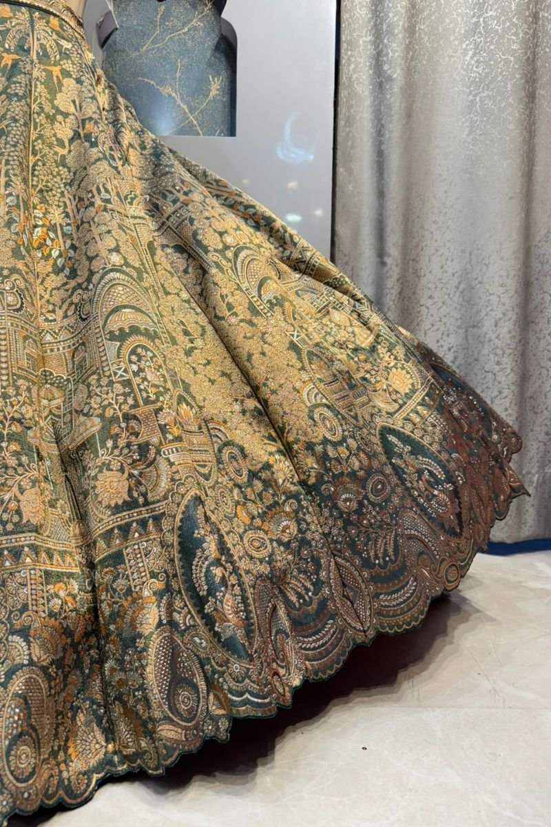 "EMERALD HERITAGE BANARASI LEHENGA" image 3