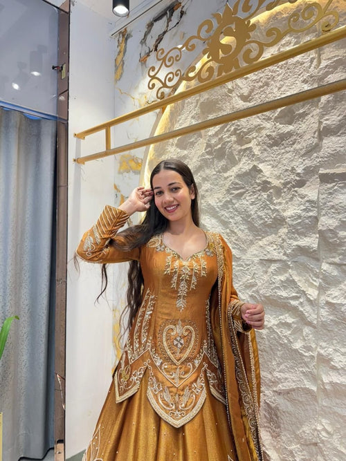 "GOLDEN GLOW EMBROIDERED LEHENGA" image 1