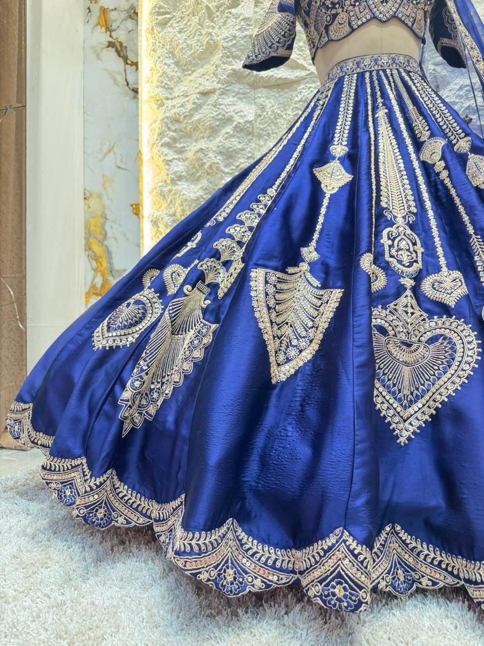 "ROYAL NAVY BLUE LEHENGA" image 4