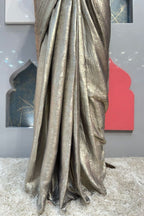 "CHAMPAGNE GLOW PRE-DRAPED SAREE" image 3