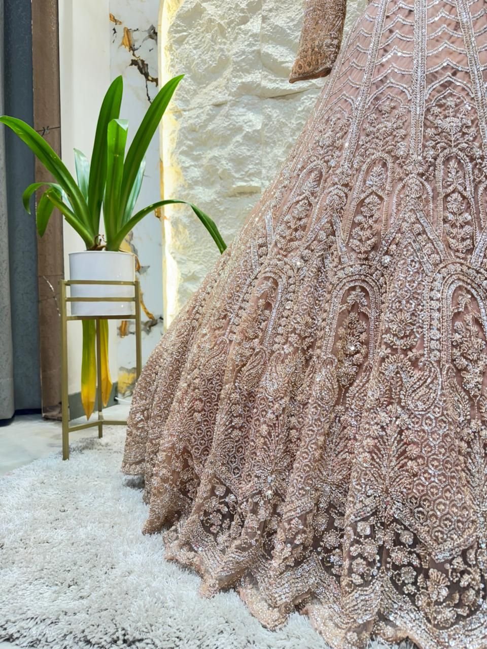 "BLUSH ROYALE HEAVILY EMBROIDERED LEHENGA" image 4