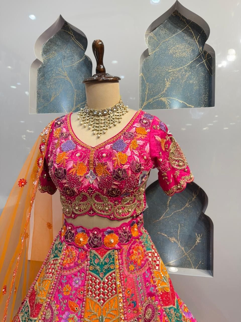 "RANI PINK MULTICOLOR LEHENGA" image 2