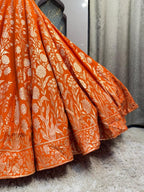 "RUST ORANGE HERITAGE LEHENGA" image 3