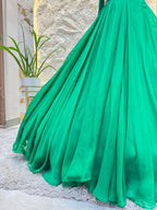 "EMERALD ELEGANCE ONE SHOULDER LEHENGA" image 3