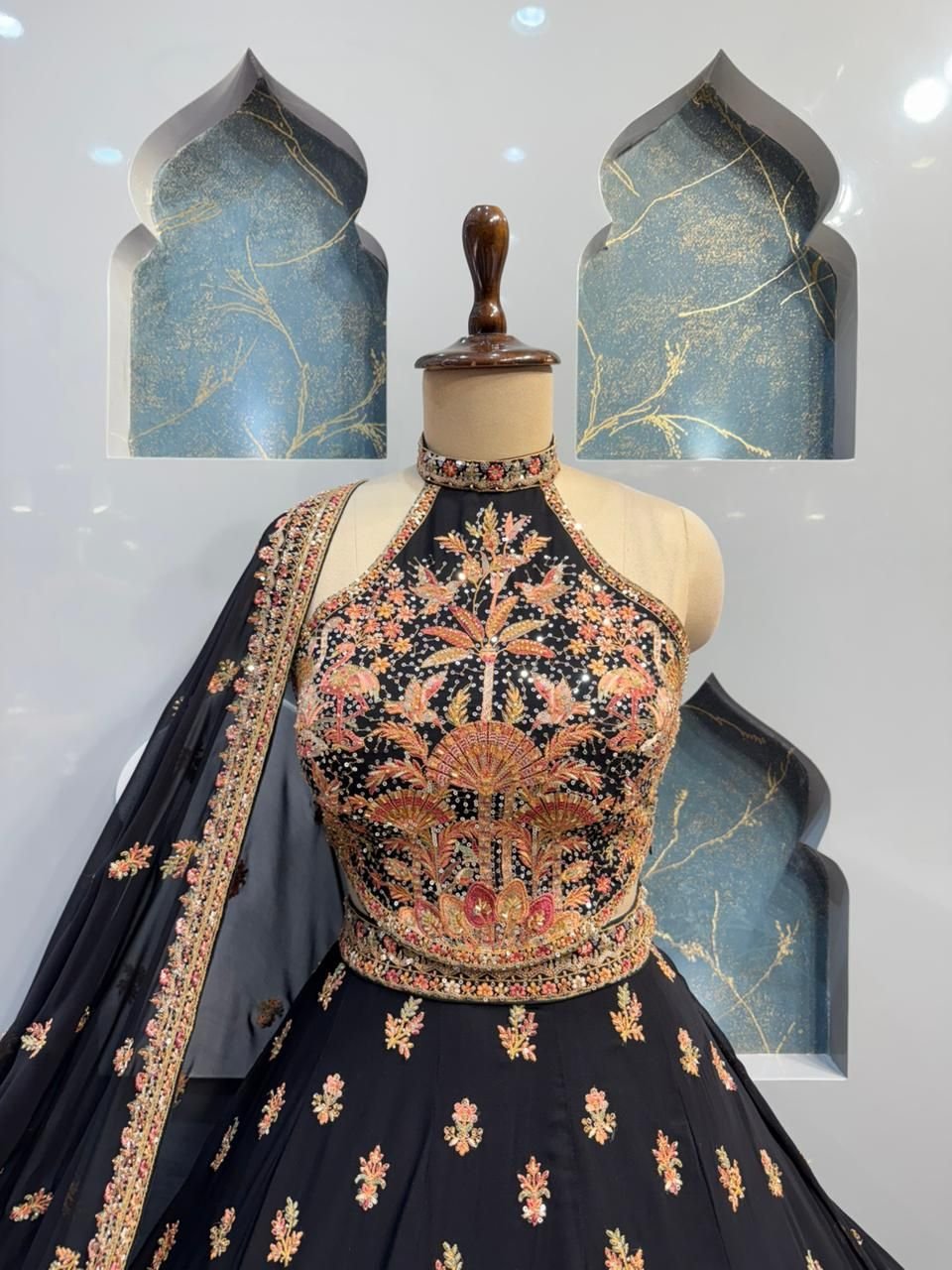 "MIDNIGHT ROYAL EMBROIDERED LEHENGA" image 1
