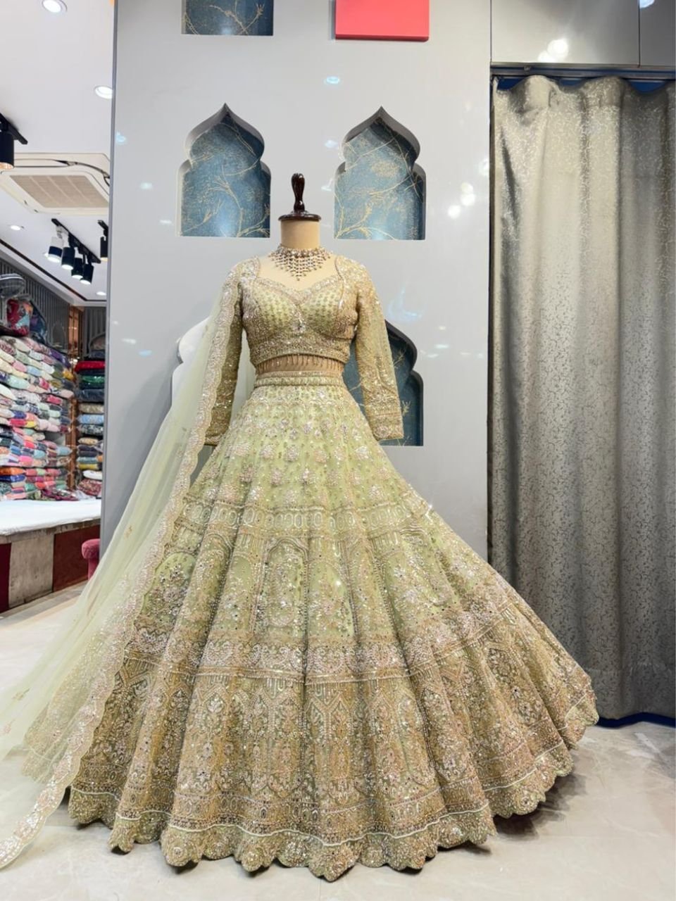"SAGE GOLD ROYAL LEHENGA" image 0