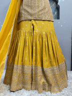 "SUNSHINE YELLOW EMBROIDERED SHARARA" image 3