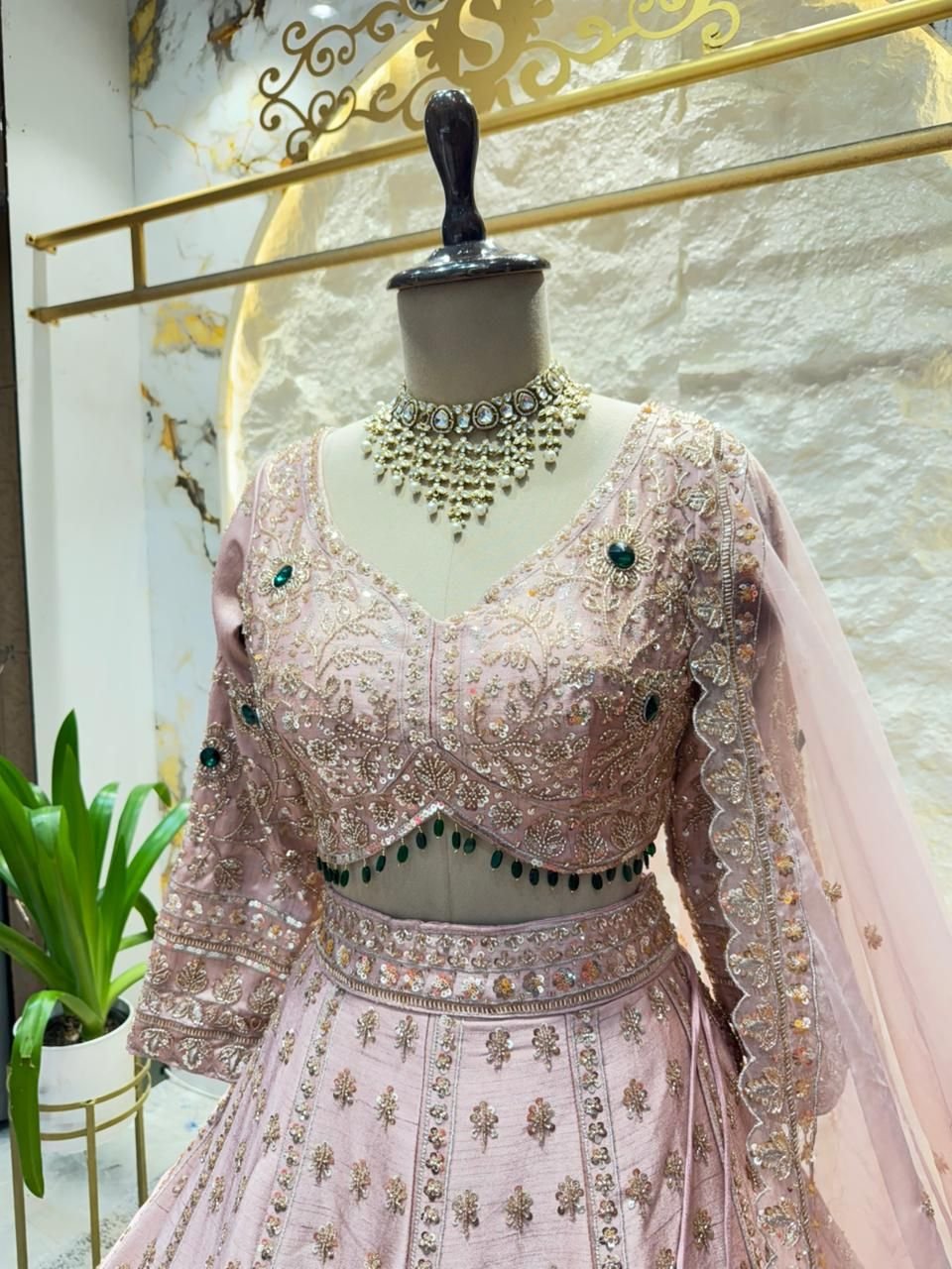 "BLUSH EMBELLISHED LEHENGA" image 2