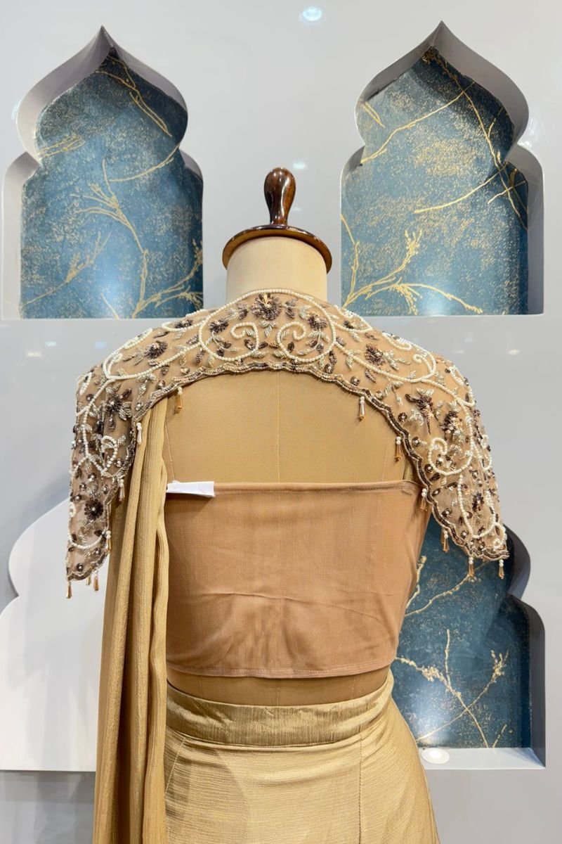 "GOLDEN GODDESS PRE-DRAPED SAREE" image 4
