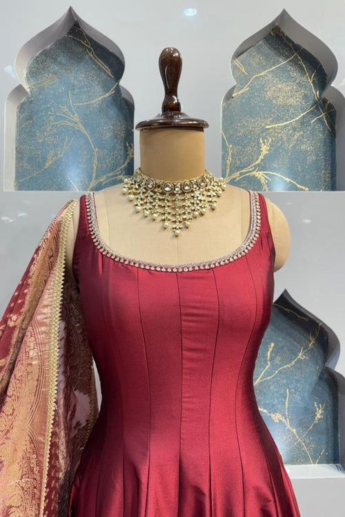 "WINE ELEGANCE SHARARA SUIT" image 1