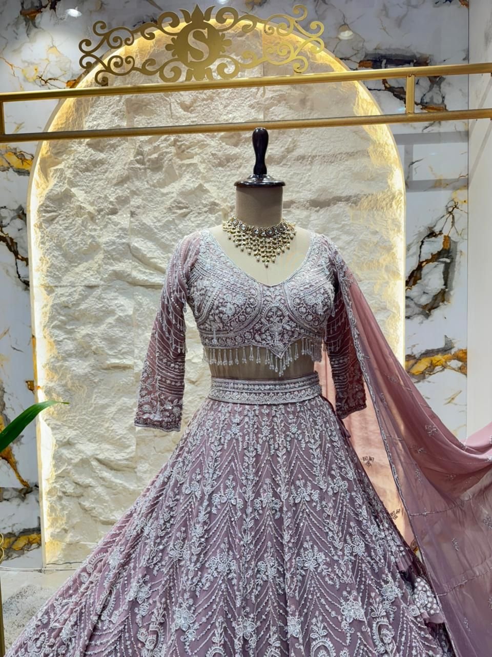"BLUSH ROYALE EMBROIDERED LEHENGA" image 2