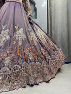 "ROYAL TWILIGHT GARDEN EMBROIDERED LEHENGA" image 3