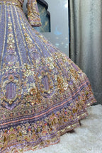 "ROYAL LAVENDER HEIRLOOM LEHENGA" image 3