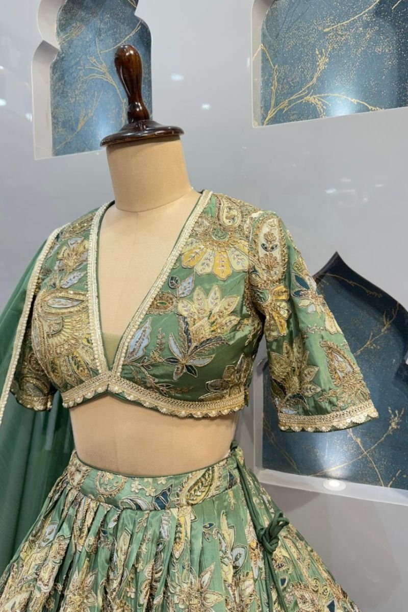 "SAGE GREEN GRACE LEHENGA" image 2