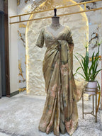 "GOLDEN BLOOM TISSUE SAREE" image 0