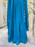"ROYAL TEAL FUSION DRAPE INDO-WESTERN" image 3