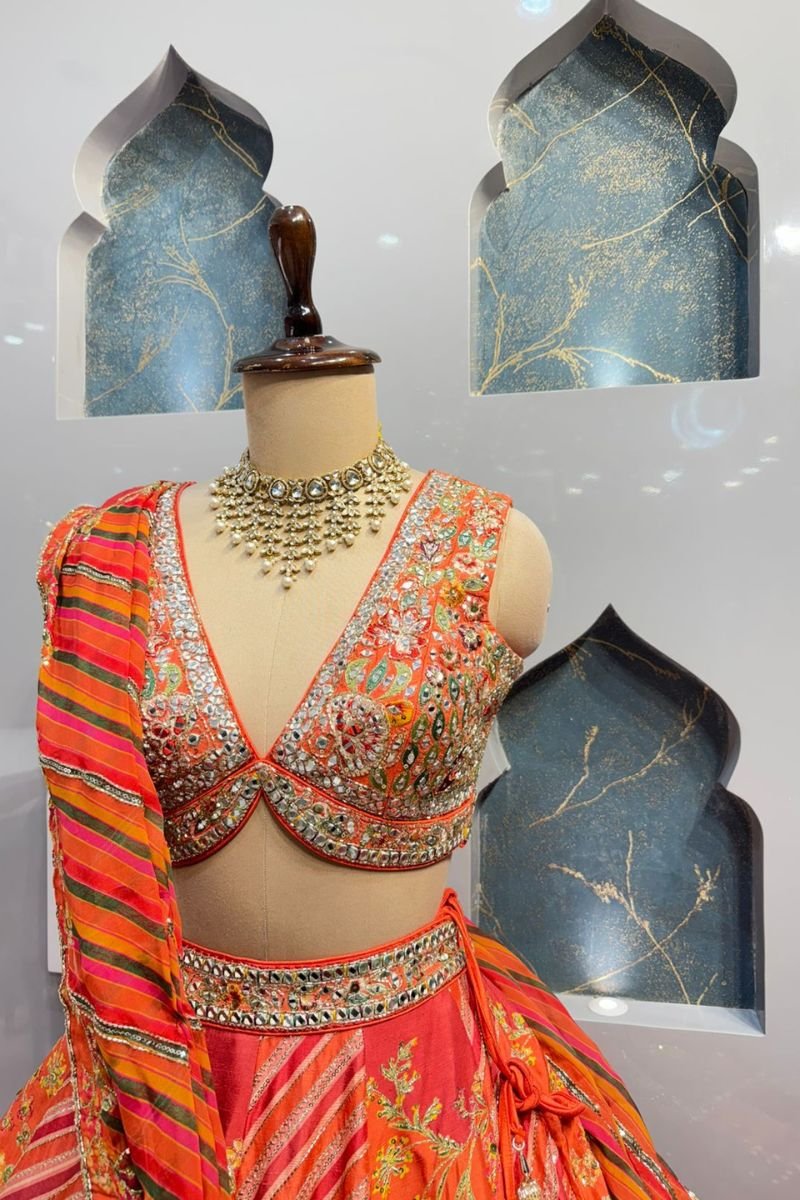 "MULTICOLOUR FESTIVE LEHENGA" image 2
