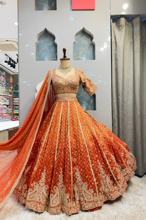 "PEACH ROYALE LEHENGA" image 0