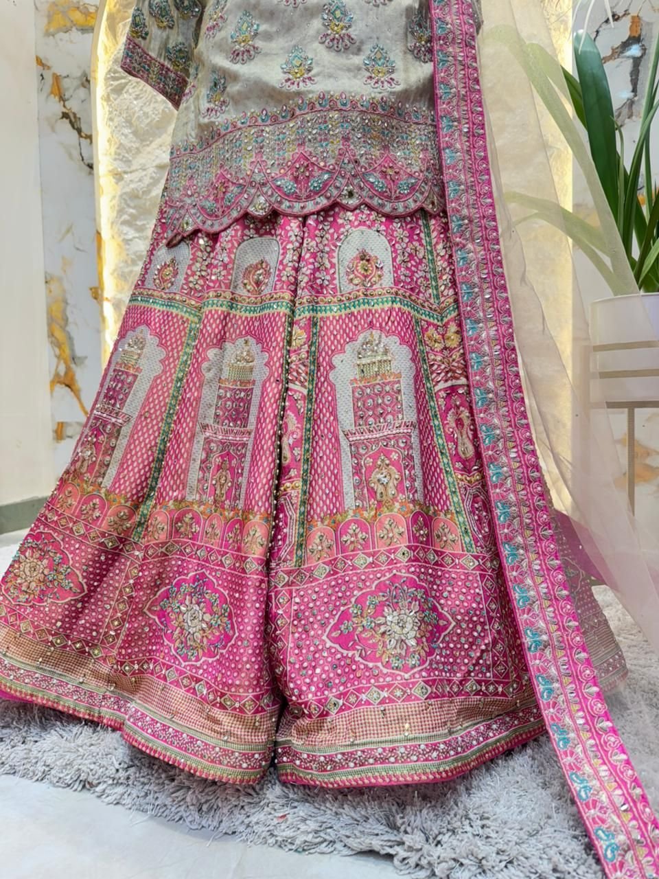 "SHEESH MAHAL PINK SHARARA" image 3