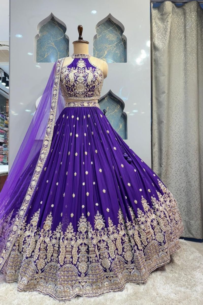 "MAJESTY VIOLET LEHENGA" image 4