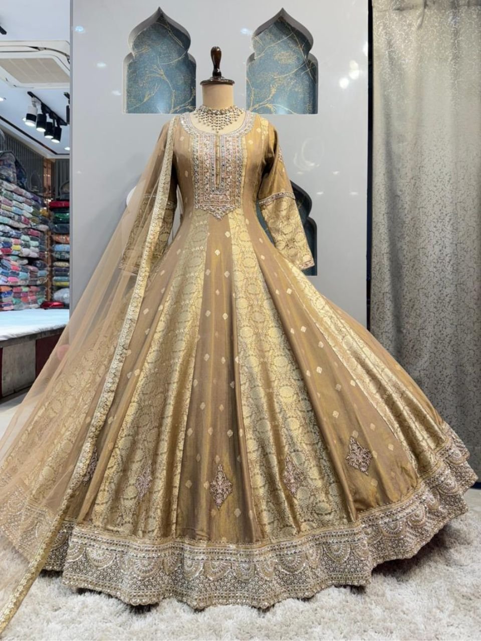 "GOLDEN GRACE EMBROIDERED ANARKALI" image 0