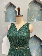 "ROYAL FOREST GREEN DRAPE ENSEMBLE" image 3