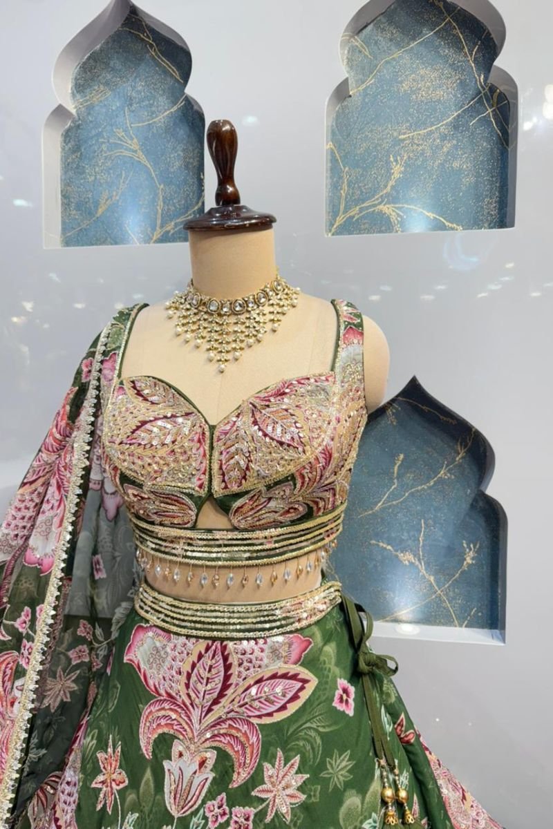 "EMERALD BLOOSAM LEHENGA" image 2