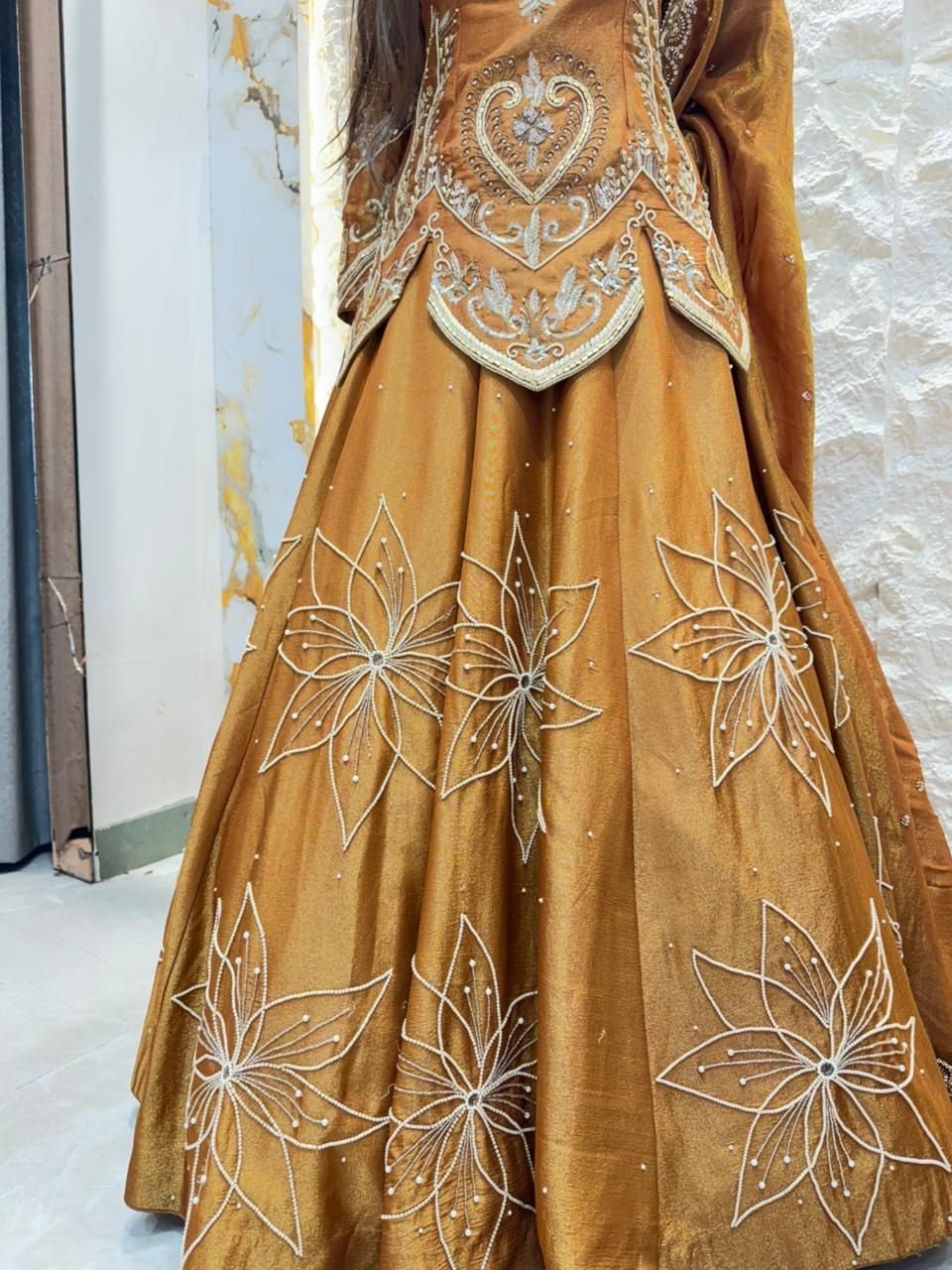 "GOLDEN GLOW EMBROIDERED LEHENGA" image 5
