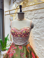 "OLIVE BLOOM COUTURE LEHENGA" image 2
