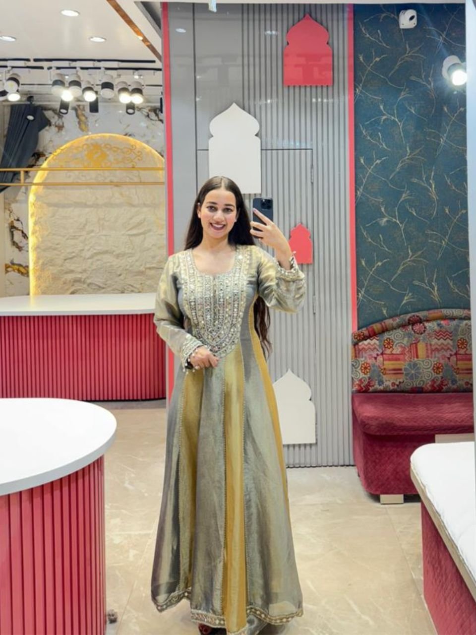 "ROYAL MIST EMBROIDERED DESIGNER ANARKALI" image 3