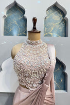 "BLUSH LUXE DRAPE SAREE" image 1