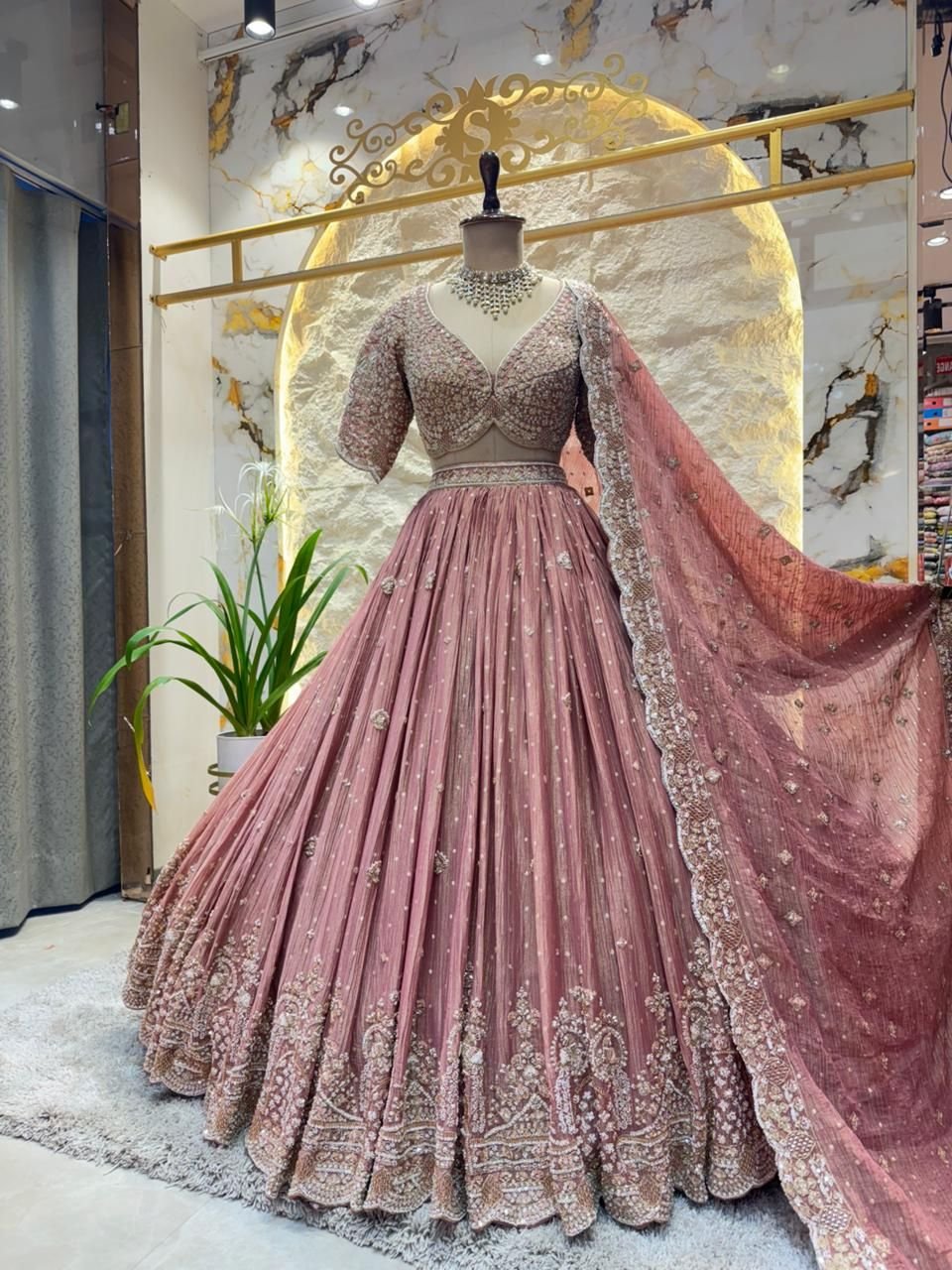 "ROSE DUST ROYALE LEHENGA" image 0